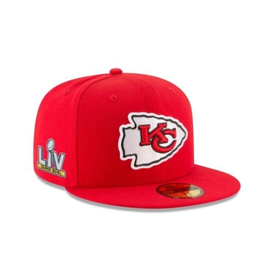 Kansas City Chiefs Gorra | New Era NFL Super Bowl Lv Side Patch 59fifty Fitted Cap Mexico - Rojos